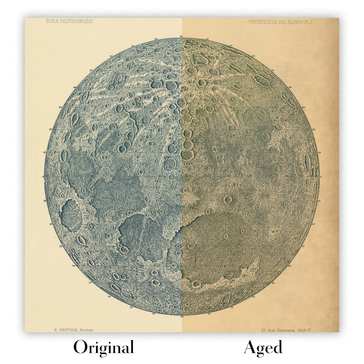 Image showing the difference between an Original map and an Aged toned map